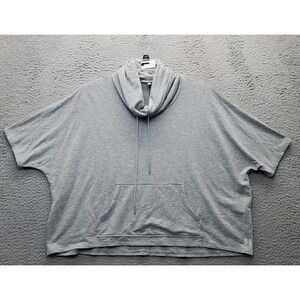 Victoria's Secret Sweater Top Women's S‎ Gray Short Sleeve Cowl Neck Drawstring